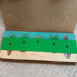 Lovevery Wooden Vegetable Puzzle for Kids - Green and Natural